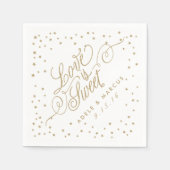 「愛は甘い」金ゴールドスターファンシーズ結婚・ナプキン スタンダードカクテルナプキン (正面)