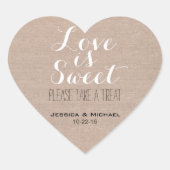 愛は甘くカスタムなキャンデーのビュッフェの結婚式の引き出物です ハートシール (正面)