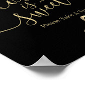 愛は甘く金ゴールド紙吹雪ドットは黒 ポスター (角)