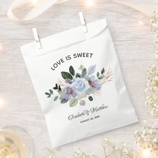 愛は甘エレガント紫のフローラ結婚 フェイバーバッグ (クリップ留めされた状態)