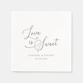 愛は甘モダンく書エレガント物結婚の スタンダードカクテルナプキン (正面)