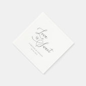 愛は甘モダンく書エレガント物結婚の スタンダードカクテルナプキン (角)