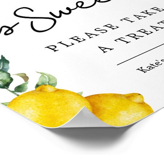 愛は甘美なレモンのポスターのサインである ポスター (角)