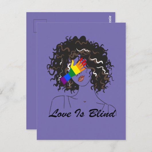 愛は盲目でLGBTの手描きの女かわいらしの子おもしろい。 ポストカード (正面/裏面)