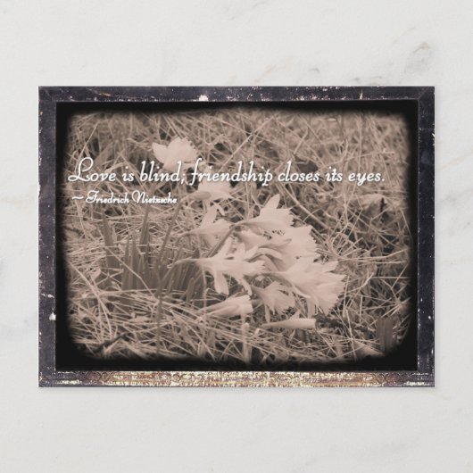愛は盲目、友情は目を閉じる ポストカード (正面)