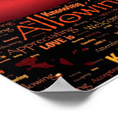 愛は知っている愛はキリスト教のワードアート ポスター (角)