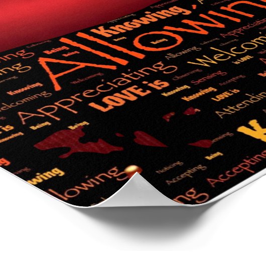 愛は知っている愛はキリスト教のワードアート ポスター (角)