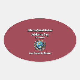 愛は知らな縁どい。連帯日 楕円形シール