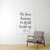 愛は神がまず私たちを愛したから 結婚式の背景 タペストリー (インサイチュ)