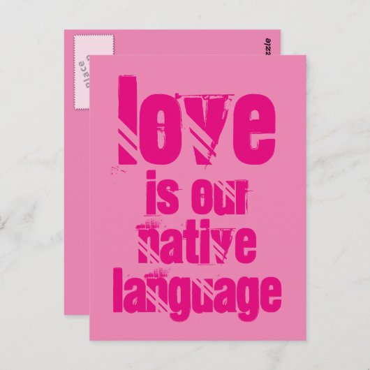 愛は私たちの先住民言語、はがき ポストカード (正面/裏面)