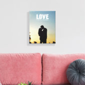 愛は私たちの物語が始まる場所カップル写真キャンバス キャンバスプリント (インサイチュ (リビング))