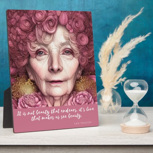 愛は私たちを表示する美しい引用文Tabletop フォトプラーク (側面)