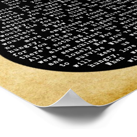 愛は私たち保生きるブラックギターソング歌詞 ポスター (角)