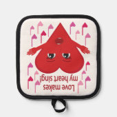 「愛は私のハートを歌う！」 歌うハート 鍋敷き (正面)