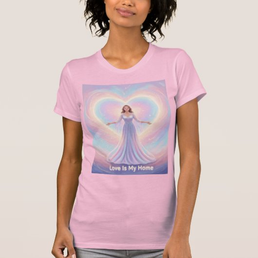 愛は私のホームスピリチュアルな一体感アート Tシャツ (正面)