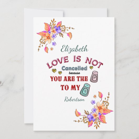 愛は私の唐辛子あなたの塩を取り消さカスタムない カード (正面)