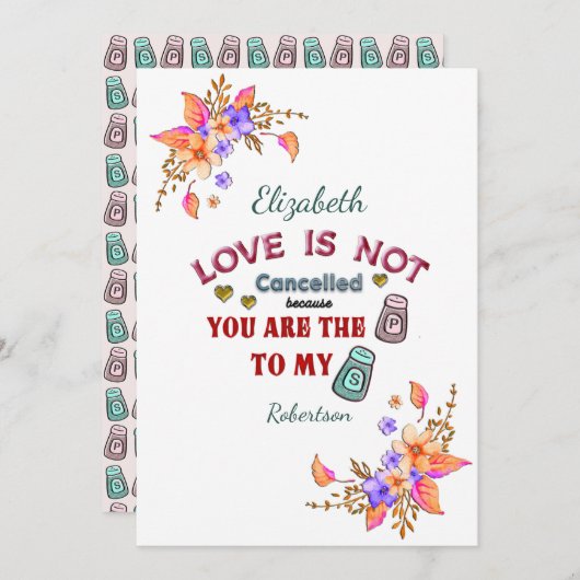 愛は私の唐辛子あなたの塩を取り消さカスタムない カード (正面/裏面)