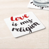 愛は私の宗教だ スクエアペーパーコースター (アングル)