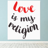 愛は私の宗教である キャンバスプリント (インサイチュ (ウッドフロア))