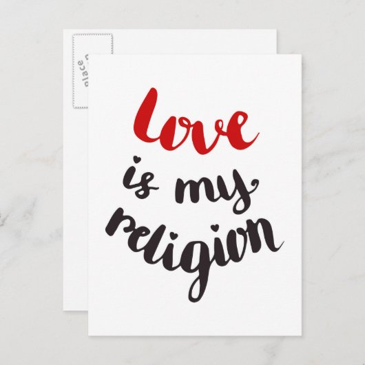 愛は私の宗教である ポストカード (正面/裏面)