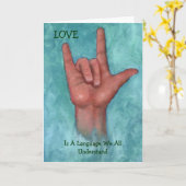 愛は私達が理解する手話である カード (黄色い花)