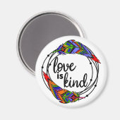 愛は種類の標準、2 1/4インチサークルマグネット マグネット (正面/裏面)