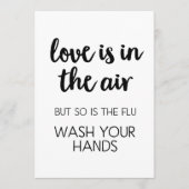 愛は空中にあるが、インフルエンザである – 手を洗う シーズンカード (正面)