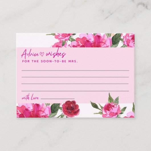 愛は空中にあるブライダルシャワーアドバイスと願い エンクロージャーカード (正面)