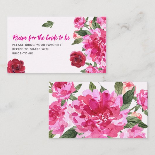 愛は空中にあるブライダルシャワー共有Aレシピ エンクロージャーカード (正面/裏面)