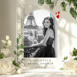 愛は空中にあるブライダルシャワー写真ようこそ アクリルサイン