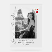 愛は空中にあるブライダルシャワー写真ようこそ アクリルサイン (正面)