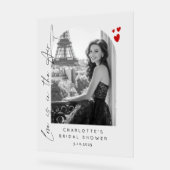 愛は空中にあるブライダルシャワー写真ようこそ アクリルサイン (傾斜)