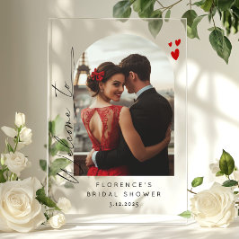 愛は空中にあるブライダルシャワー歓迎 アクリルサイン