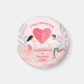 「愛は空中にある！」 エナメル結婚記念日 マグネット (正面)