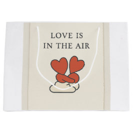 愛は空中にある – ハグハート抱き枕 ラージペーパーバッグ