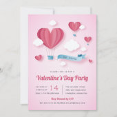 愛は空中にある |バレンタインデーのパーティー 招待状 (正面)