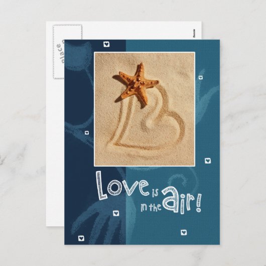 愛は空中にある。バレンタイン シーズンポストカード (正面/裏面)