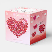 "愛は空中にある！"美しい愛の木のハート フェイバーボックス (裏面サイド)