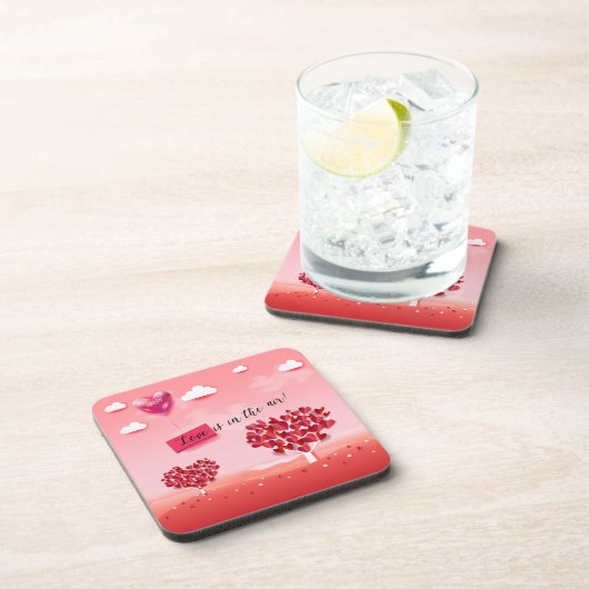 "愛は空中にある!"美しい愛の木 コースター (右側)