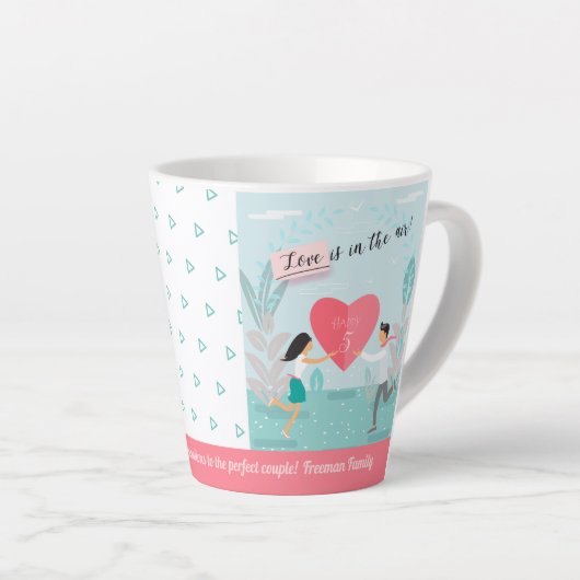 「愛は空中にある！」 2010年記念日 カフェラテマグ (右アングル)