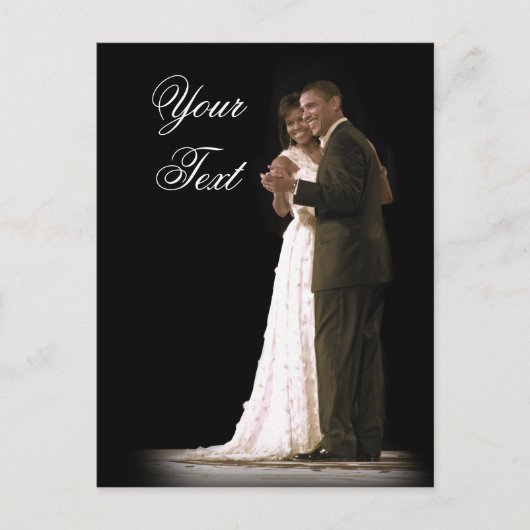 愛は空中に存在し、最初のカップルの踊り ポストカード (正面)