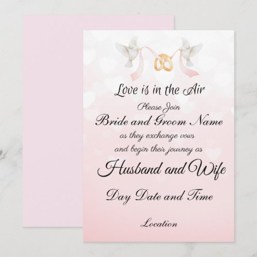 愛は空中に結婚ある 招待状 (正面/裏面)