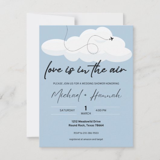 愛は空気のウェディングシャワー招待状 シーズンカード (正面)