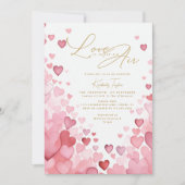 愛は空気のハートブライダルシャワー 招待状 (正面)