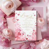 愛は空気のハートブライダルシャワー 招待状