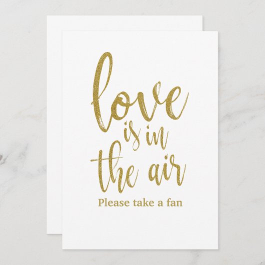愛は空気のファンの手頃印結婚に入っている 招待状 (正面/裏面)