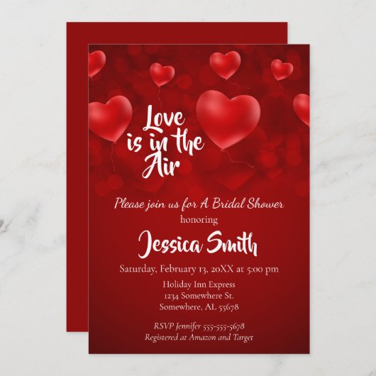 愛は空気のブライダルシャワー 招待状 (正面/裏面)