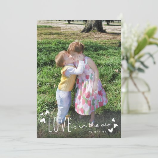 愛は空気の中で可愛いバレンタインデーの写真カード (スタンド正面)
