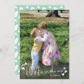 愛は空気の中で可愛いバレンタインデーの写真カード (正面/裏面)