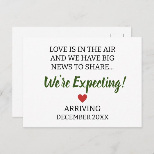 愛は空気の中にあり、私たちは大きなニュース妊娠している ポストカード (正面/裏面)